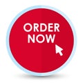 Order now flat prime red round button Royalty Free Stock Photo