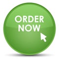 Order now special soft green round button Royalty Free Stock Photo