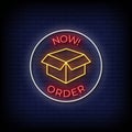 Order Now Neon Signs Style Text Vector Royalty Free Stock Photo