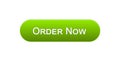 Order now web interface button green color, online shopping application, service