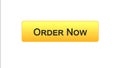 Order now web interface button orange color, online shopping application Royalty Free Stock Photo