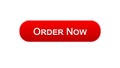 Order now web interface button red color, online shopping application, service