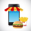 order online burger and fries. mobile concept