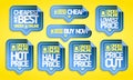 Order online stickers set - cheapest and best, buy now, etc Royalty Free Stock Photo