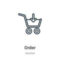 Order outline vector icon. Thin line black order icon, flat vector simple element illustration from editable alcohol concept Royalty Free Stock Photo