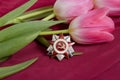 Order of Patriotic War and flower Royalty Free Stock Photo