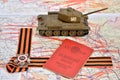 Order of the Patriotic War in St. George's bow, the old Soviet m Royalty Free Stock Photo