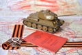 Order of the Patriotic War in St. George's bow, the Soviet milit Royalty Free Stock Photo