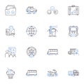Order processing line icons collection. Automation, Customer, Shipping, Inventory, Workflow, Fulfillment, Tracking