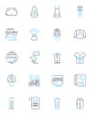Order Processing linear icons set. Fulfillment, Logistics, Dispatch, Picking, Shipping, Packaging, Inventory line vector