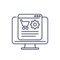 order processing, online shopping line icon