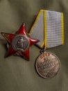 The Order of the Red Star and the merit award.