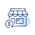 Order refund. Return goods to store. Delivery service. Pixel perfect icon