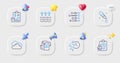 Order, Report and Cloudy weather line icons. For web app, printing. Vector