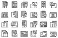 Order summary icons set outline vector. Online form Royalty Free Stock Photo