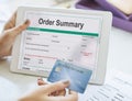 Order Summary Pay slip Purchase Order Form Concept Royalty Free Stock Photo