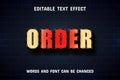 Order text - red neon style text effect Royalty Free Stock Photo
