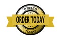 Order today seal and ribbon for use in e-commerce or e-shops.