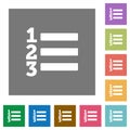 Ordered list square flat icons