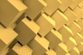 Ordered several gold cubes diagonally