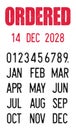 Ordered stamp with dates