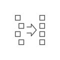 Ordering or alignment line outline icon