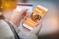 Ordering food online by smartphone