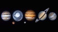 Orderly display of solar system planets, showcasing their unique features and beauty Royalty Free Stock Photo