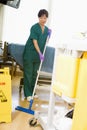 An Orderly Mopping The Floor In A Hospital Royalty Free Stock Photo