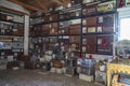 Orderly storage of casks of those passed on inside Greek columbarium