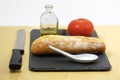 Orderly view of the food on the plate for a meal