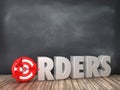 ORDERS 3D Word with Target on Chalkboard Background Royalty Free Stock Photo