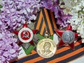 Orders of the `Red Star`, `Great patriotic war`, medal `of Victory in the great Patriotic war 1941-1945`