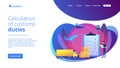 Customs clearance concept landing page