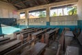 An ordinary classroom in an African school at Zanzibar Royalty Free Stock Photo