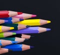 ordinary colored wooden pencil , close up Royalty Free Stock Photo