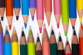 ordinary colored wooden pencil with soft lead, close uo Royalty Free Stock Photo