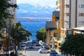 BARILOCHE, ARGENTINA - 16 February 2019. A street view from Bariloche. The town is located by the Nahuel Huapi Lake. Royalty Free Stock Photo