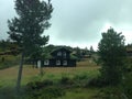 Ordinary house in Norway with grass on the