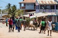 Ordinary Malagasy peoples on the busy street. Belo Sur Tsiribihina, Madagascar