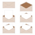 Ordinary paper envelopes, open and closed, with a letter inside