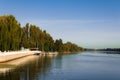 ordinary river waterfront outskirts pier walking peaceful area landscape in the morning