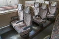 Ordinary seats of E4 Series bullet High-speed train. Royalty Free Stock Photo