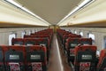 Ordinary seats of the E7/W7 Series bullet (High-speed) train. Royalty Free Stock Photo