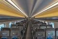 Ordinary seats of H5 Series bullet (High-speed or Shinkansen) train. Royalty Free Stock Photo