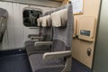 Ordinary seats of H5 Series bullet High-speed or Shinkansen train. Royalty Free Stock Photo