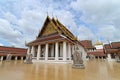 The ordination hall, or ubosot, at Wat Saket, a Buddhist temple wat in Pom Prap Sattru Phai district, Bangkok, Thailand