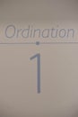 Ordination sign in front of a doctor`s office