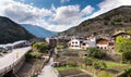Ordino, Andorra - June 3rd, 2017: Panoramic view of a small town of Ordino, the capital of the Parish of Ordino. It has