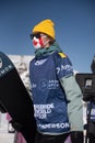 S. Andersson in action at the Freeride World Tour 2021 Step 2 at Ordino Alcalis in Andorra in the winter of 2021